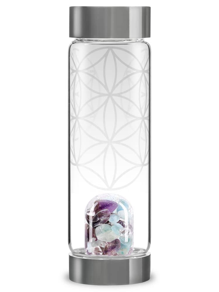 VitaJuwel ViA LOVE - Crystal Water Bottle with Rose Quartz and Garnet