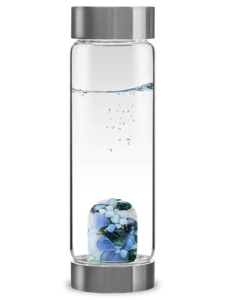 VitaJuwel ViA LOVE - Crystal Water Bottle with Rose Quartz and Garnet
