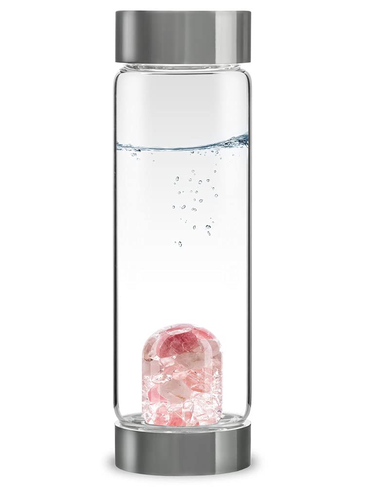 VitaJuwel ViA LOVE - Crystal Water Bottle with Rose Quartz and Garnet