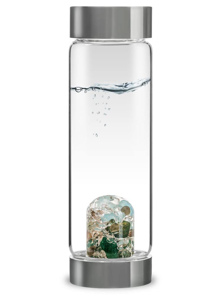 VitaJuwel ViA LOVE - Crystal Water Bottle with Rose Quartz and Garnet
