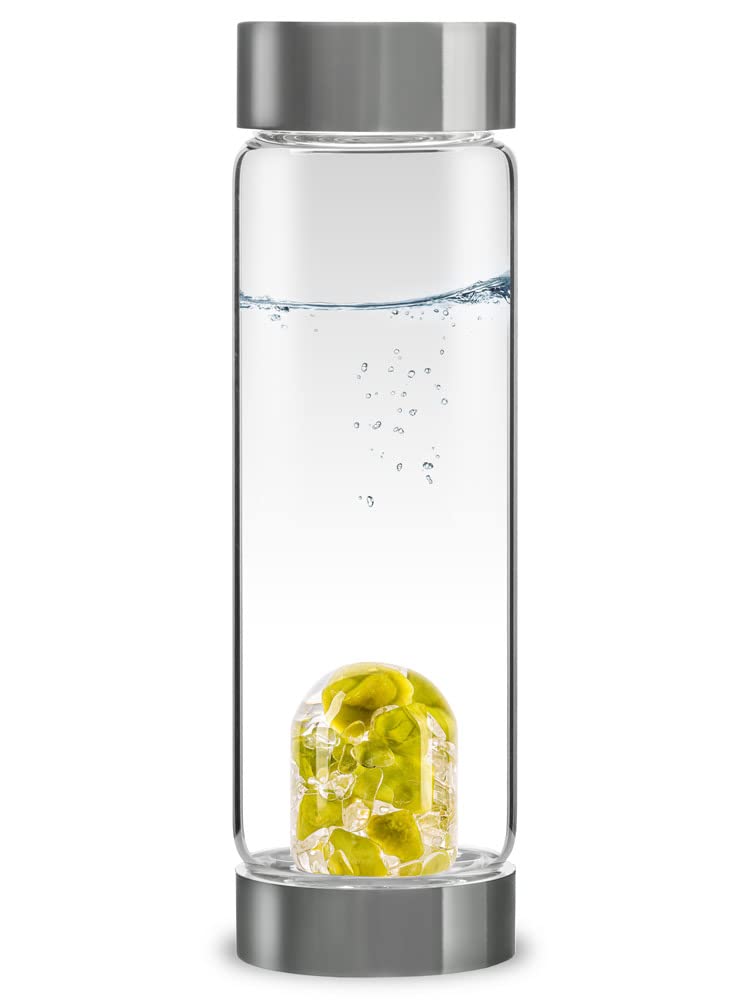 VitaJuwel ViA LOVE - Crystal Water Bottle with Rose Quartz and Garnet