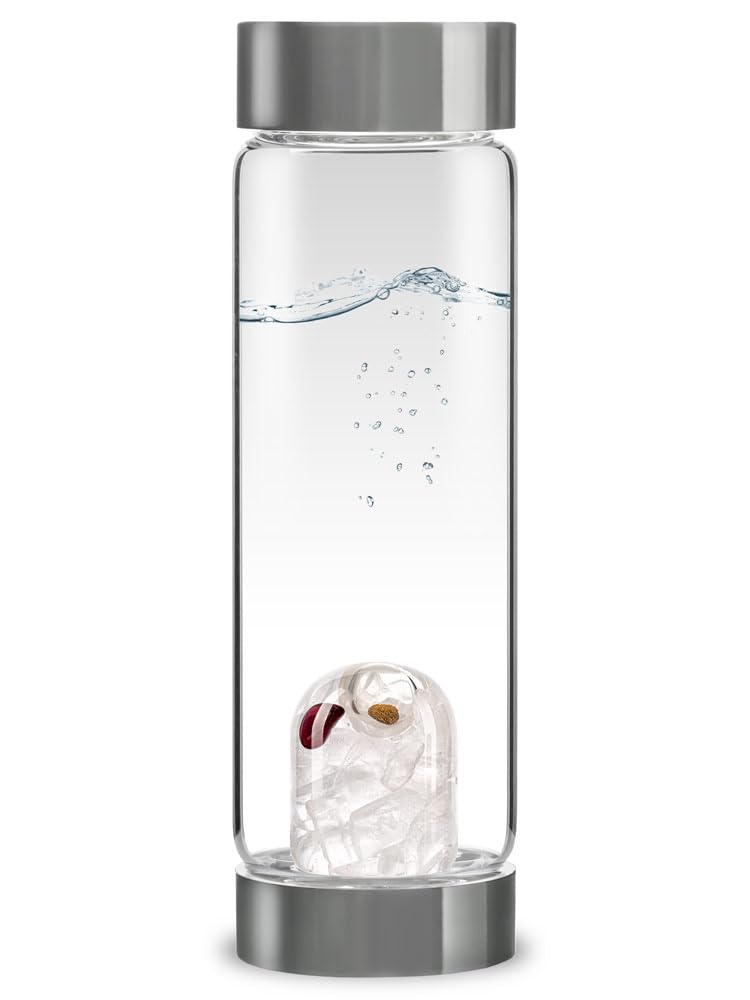 VitaJuwel ViA LOVE - Crystal Water Bottle with Rose Quartz and Garnet
