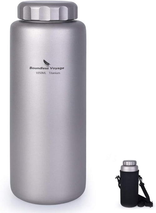 Boundless Voyage Titanium Sport Water Bottle 35.5 fl oz 1050ml | Ultralight, Leakproof, for Outdoor Camping Hiking