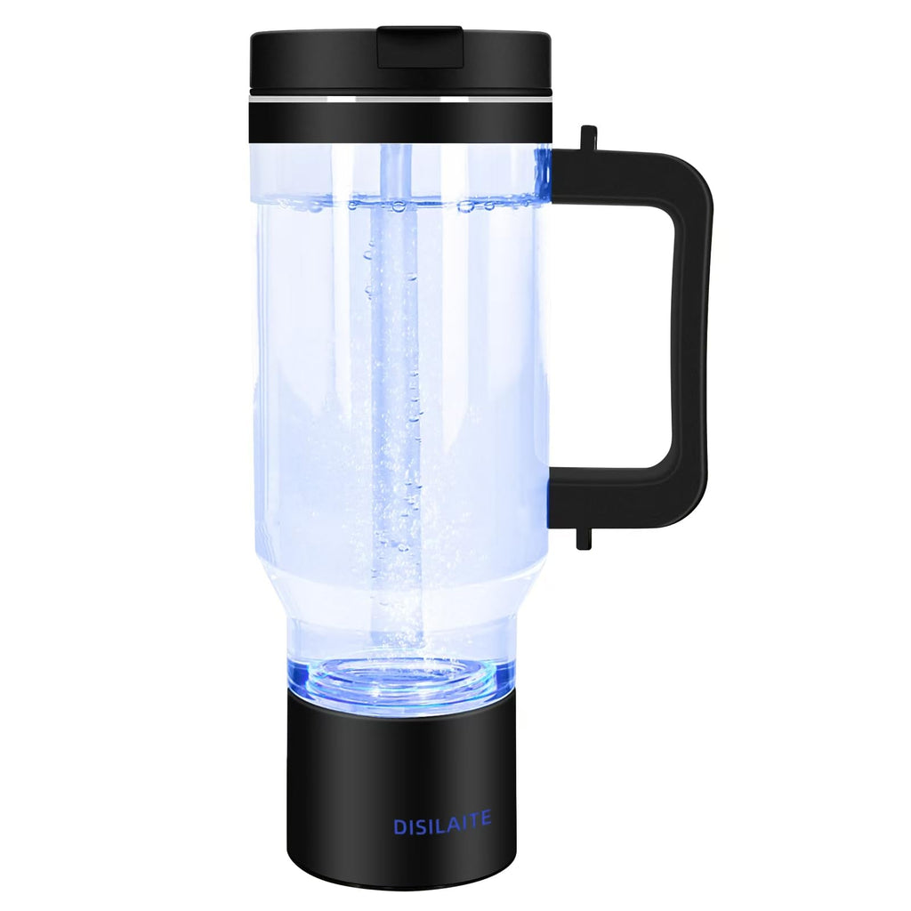 10000PPB+ Hydrogen Water Bottle SPE PEM Technology Hydrogen Water Generator with Seven Colorful Light-Best Hydrogen Water Technology (S-Gray)