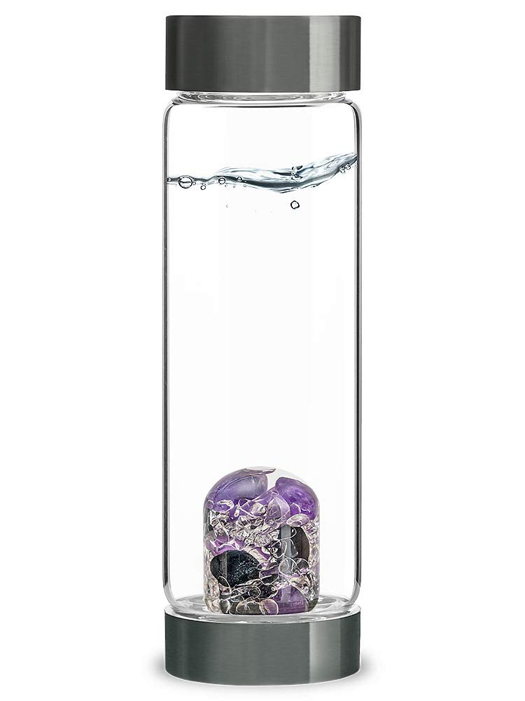 VitaJuwel ViA LOVE - Crystal Water Bottle with Rose Quartz and Garnet