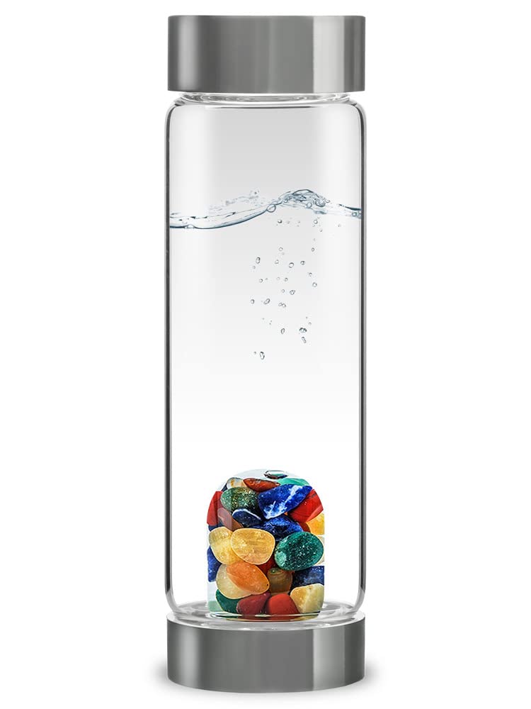 VitaJuwel ViA LOVE - Crystal Water Bottle with Rose Quartz and Garnet