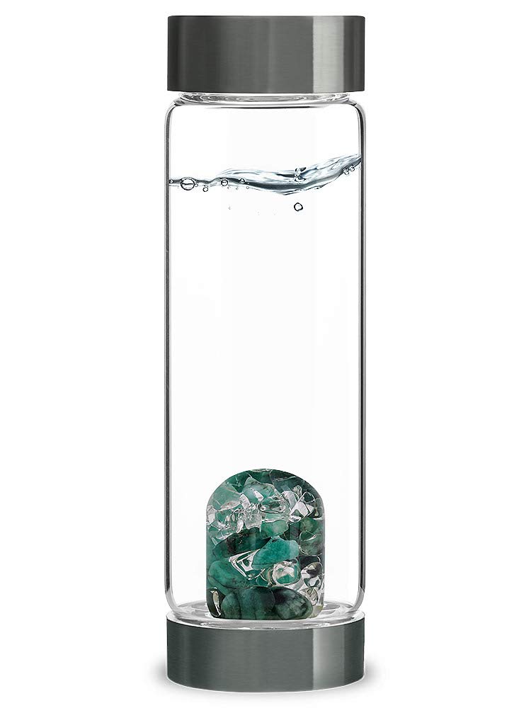 VitaJuwel ViA LOVE - Crystal Water Bottle with Rose Quartz and Garnet