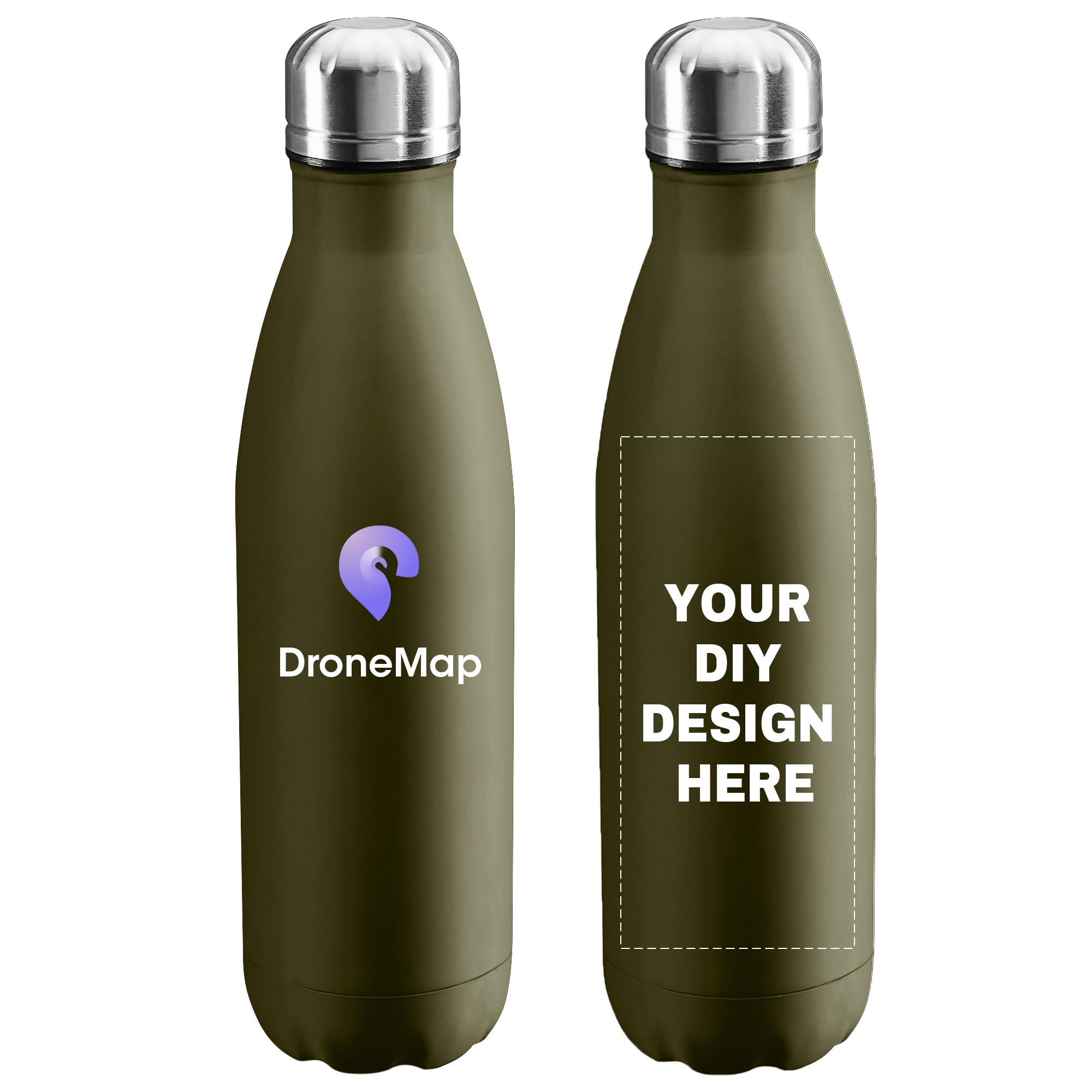 Personalized Custom Water Bottles Print in USA 17oz 10 Pcs Stainless Steel Double Wall Insulated Leakproof Cups With Colorful Text Logo for Sports Outdoors