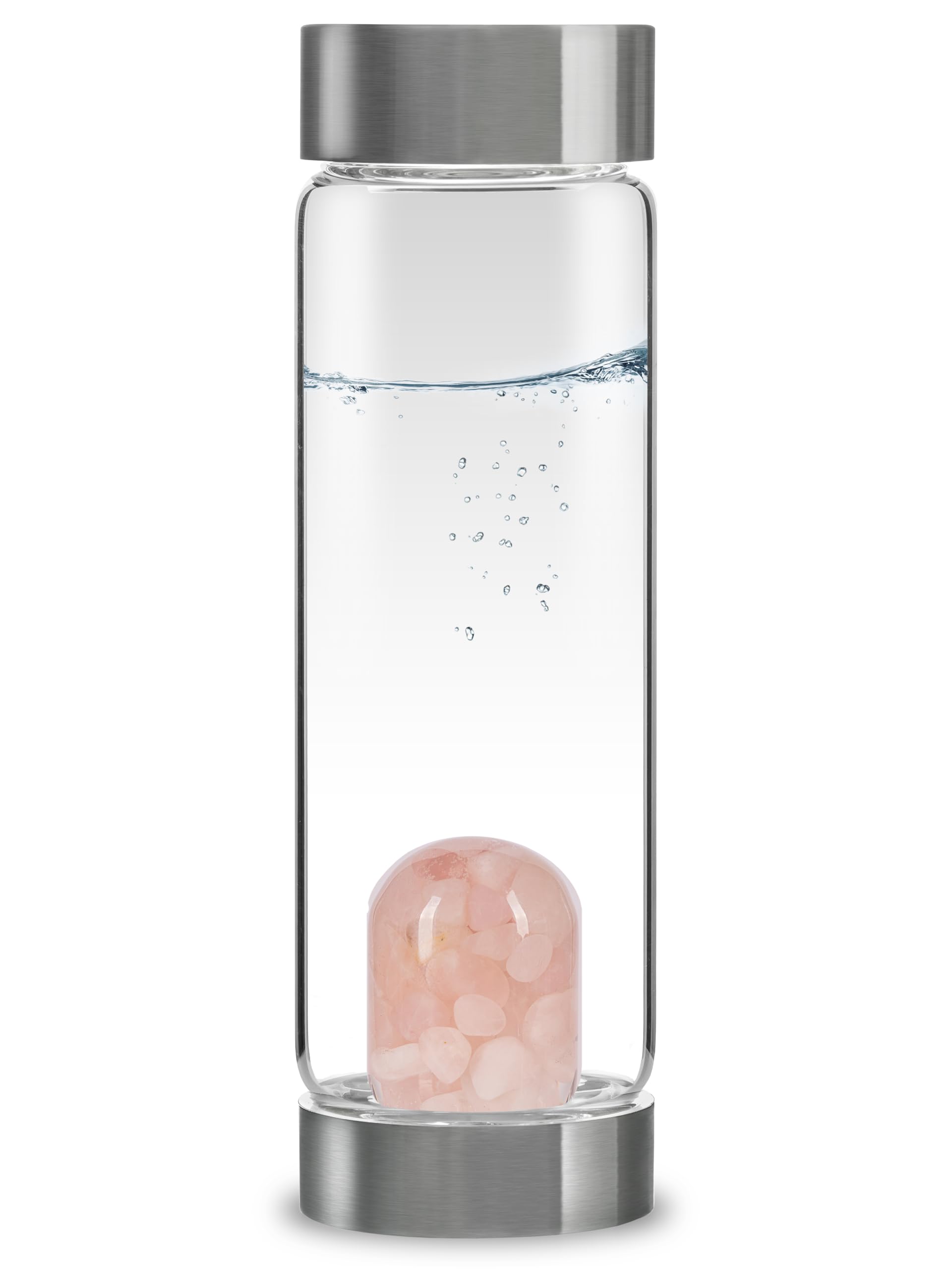 VitaJuwel ViA LOVE - Crystal Water Bottle with Rose Quartz and Garnet