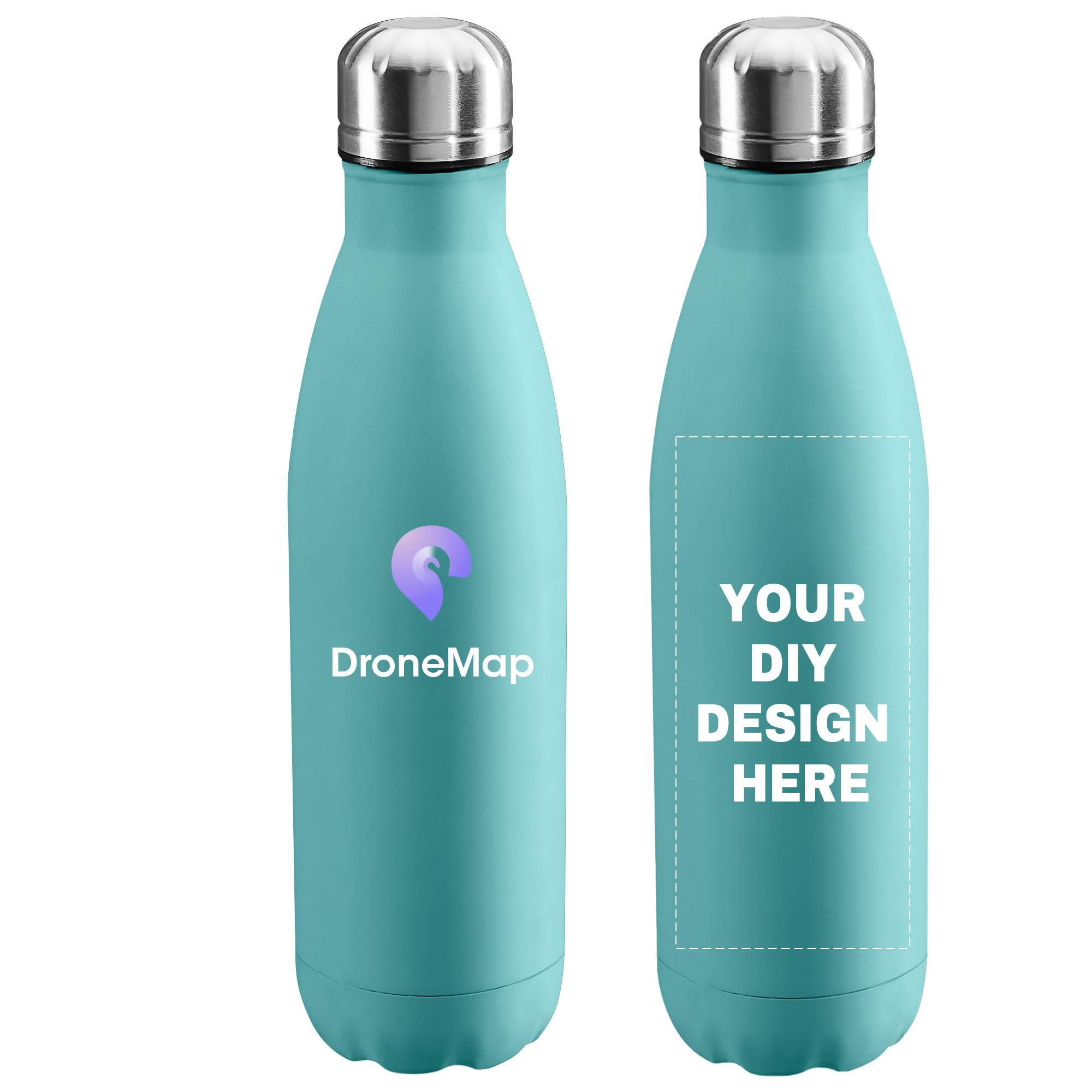 Personalized Custom Water Bottles Print in USA 17oz 10 Pcs Stainless Steel Double Wall Insulated Leakproof Cups With Colorful Text Logo for Sports Outdoors