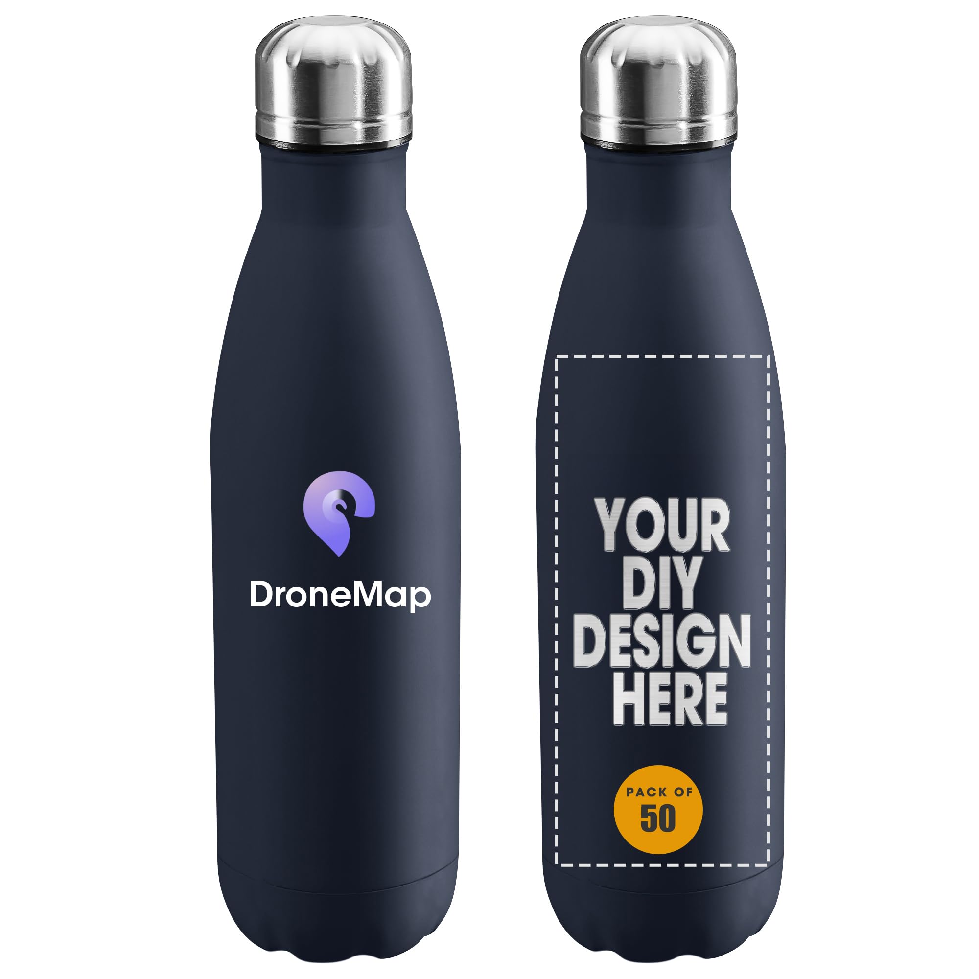 Personalized Custom Water Bottles Print in USA 17oz 10 Pcs Stainless Steel Double Wall Insulated Leakproof Cups With Colorful Text Logo for Sports Outdoors