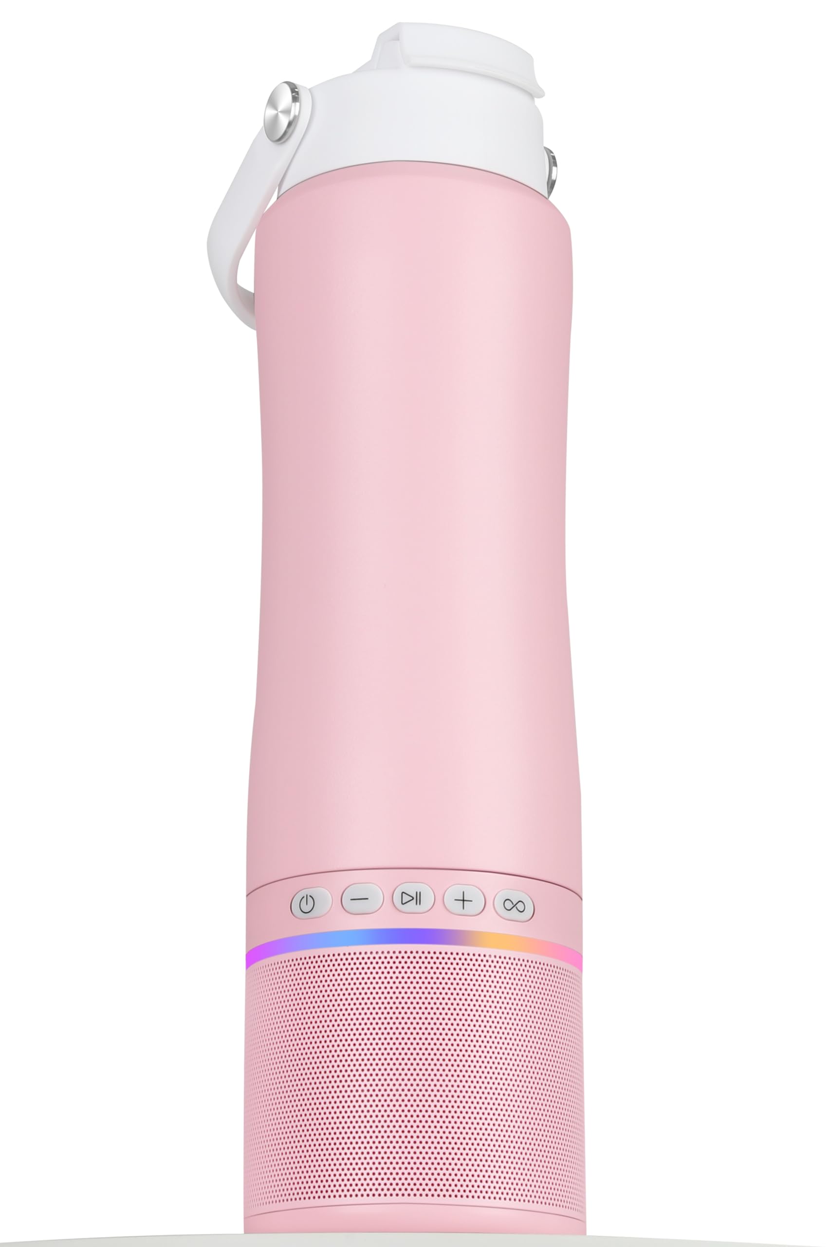 Travel Mug with Portable Bluetooth Speaker - Modular Steel Water Bottle w/Handle and Speaker, Insulated Mug for Camping Sports Beach