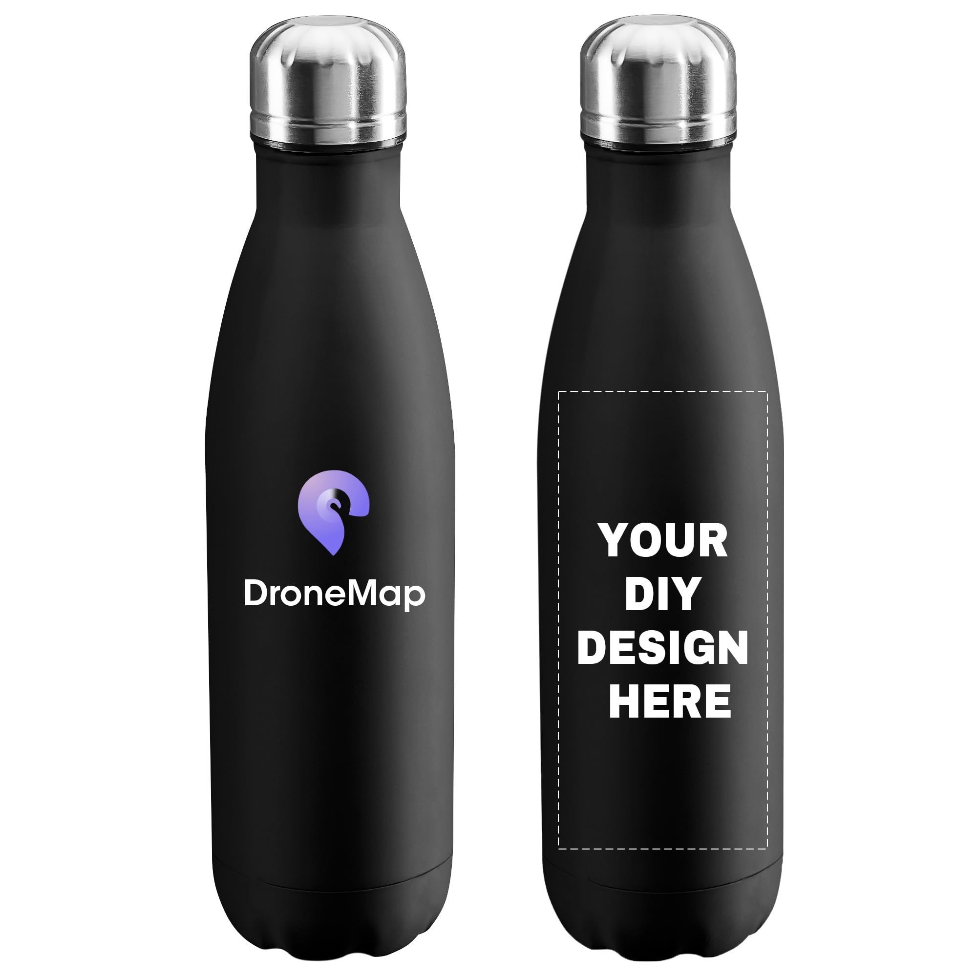 Personalized Custom Water Bottles Print in USA 17oz 10 Pcs Stainless Steel Double Wall Insulated Leakproof Cups With Colorful Text Logo for Sports Outdoors