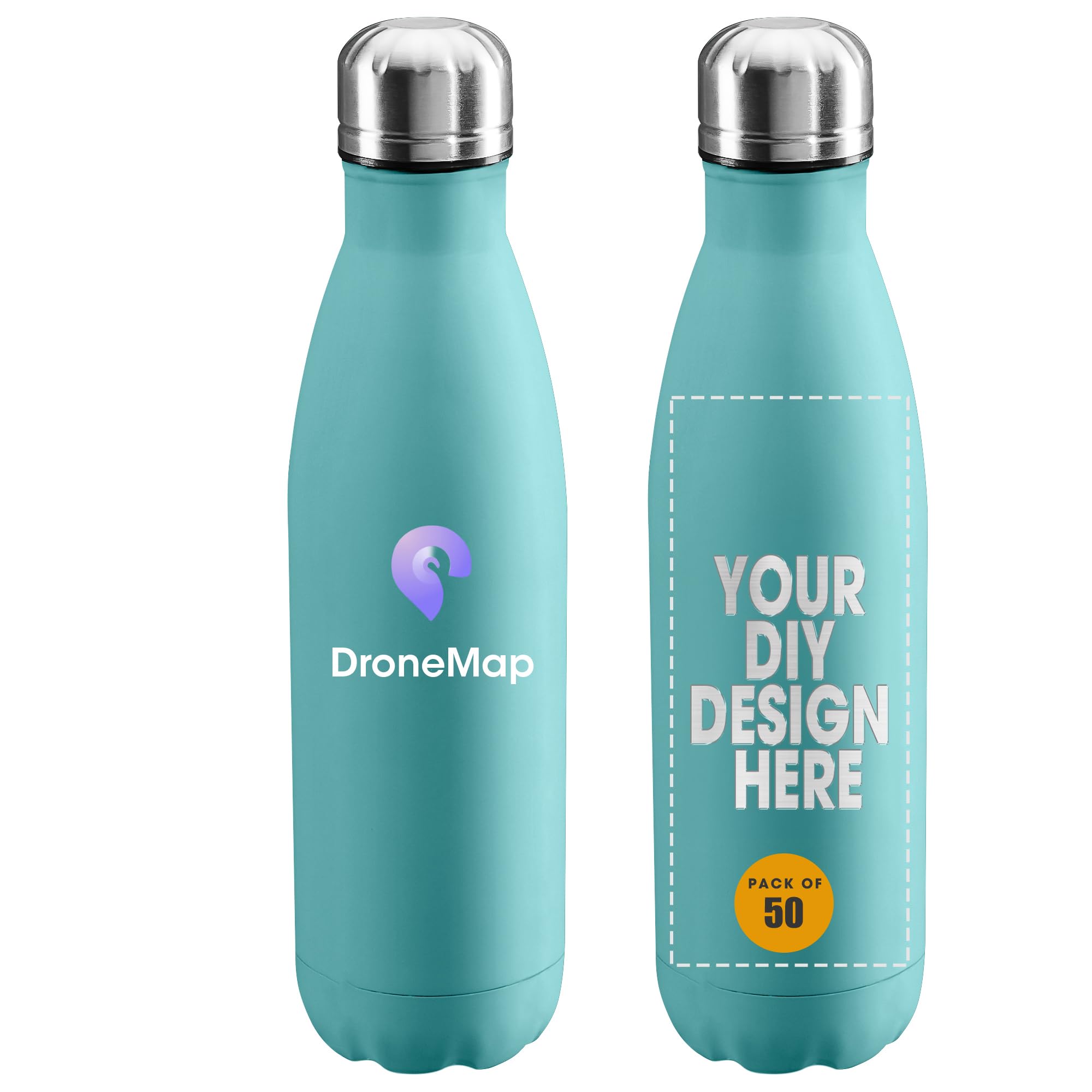 Personalized Custom Water Bottles Print in USA 17oz 10 Pcs Stainless Steel Double Wall Insulated Leakproof Cups With Colorful Text Logo for Sports Outdoors