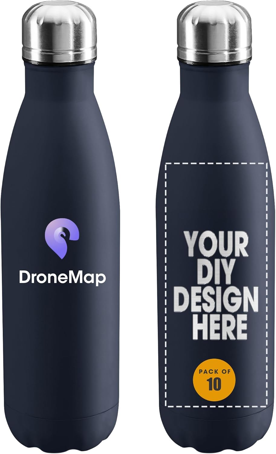 Personalized Custom Water Bottles Print in USA 17oz 10 Pcs Stainless Steel Double Wall Insulated Leakproof Cups With Colorful Text Logo for Sports Outdoors