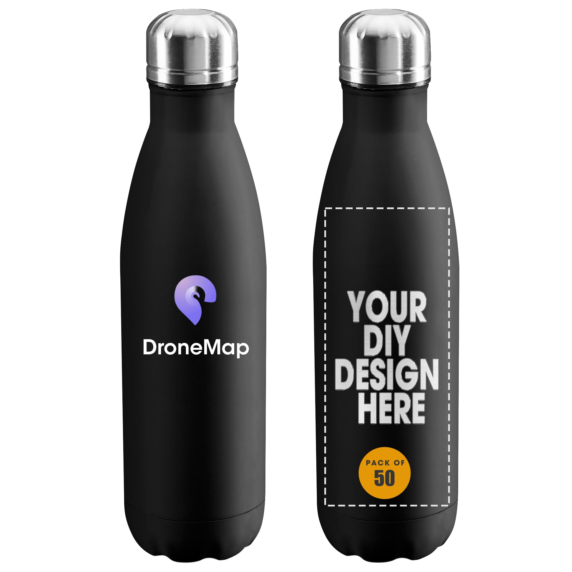Personalized Custom Water Bottles Print in USA 17oz 10 Pcs Stainless Steel Double Wall Insulated Leakproof Cups With Colorful Text Logo for Sports Outdoors