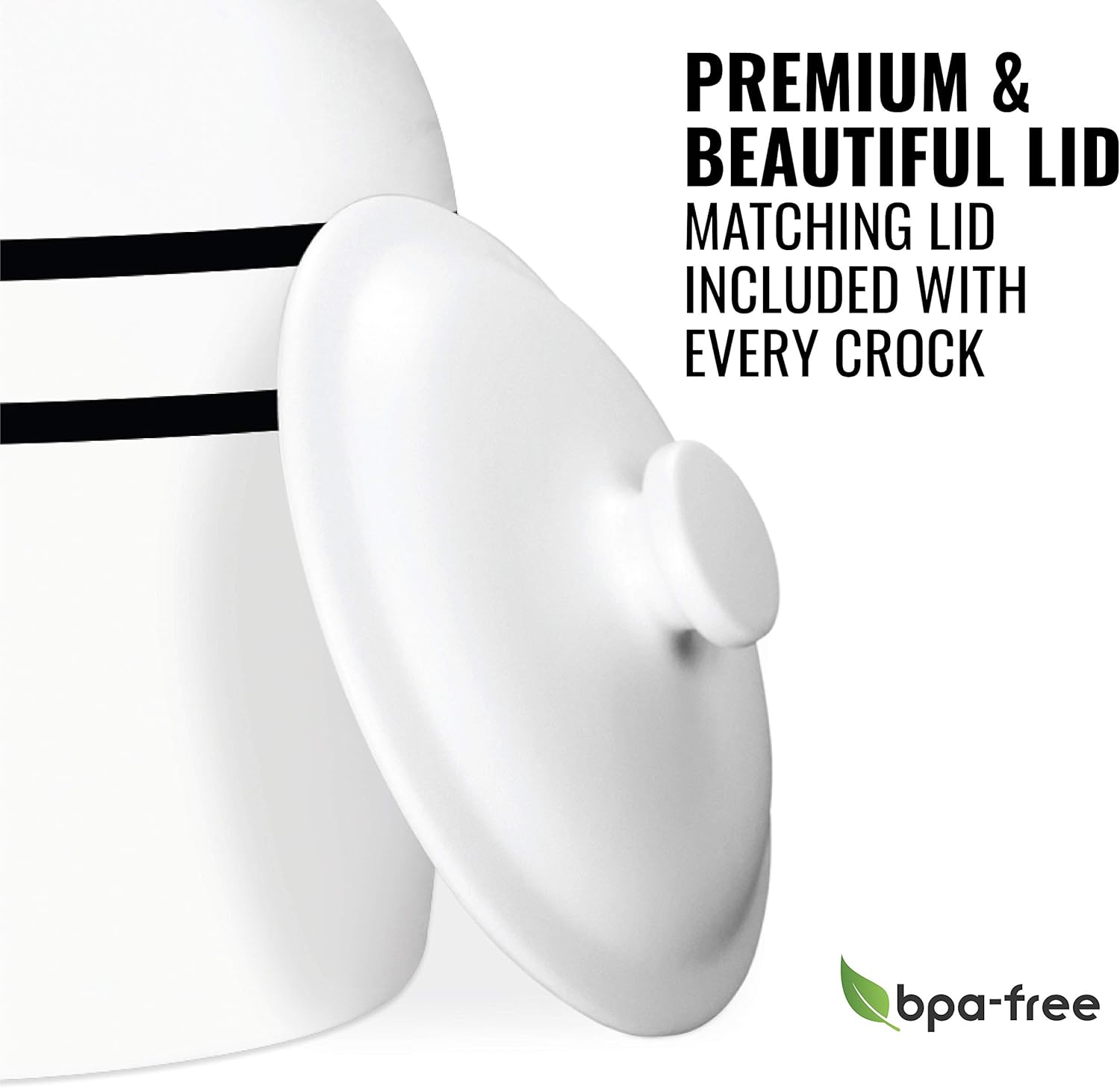 Geo Sports Bottles Geo Sports Porcelain Ceramic Crock Water Dispenser, Stainless Steel Faucet, Valve and Lid Included. Fits 3 to 5 Gallon Jugs. BPA Free (Black Stripe)