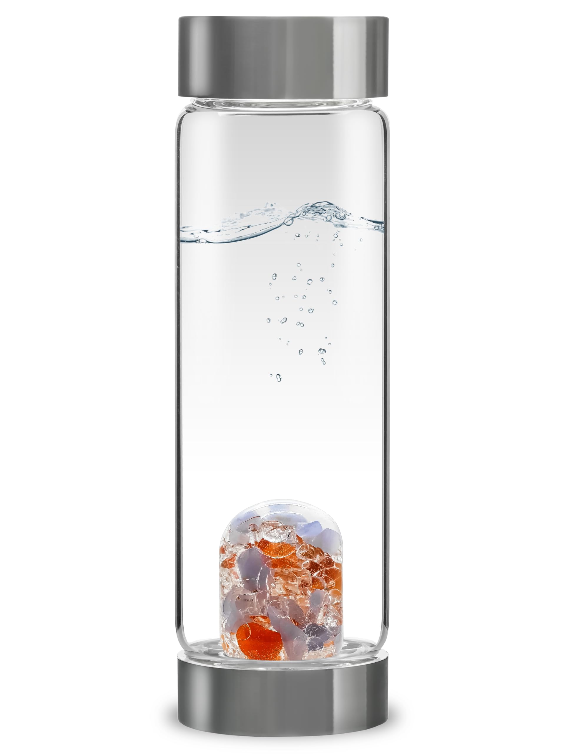 VitaJuwel ViA LOVE - Crystal Water Bottle with Rose Quartz and Garnet