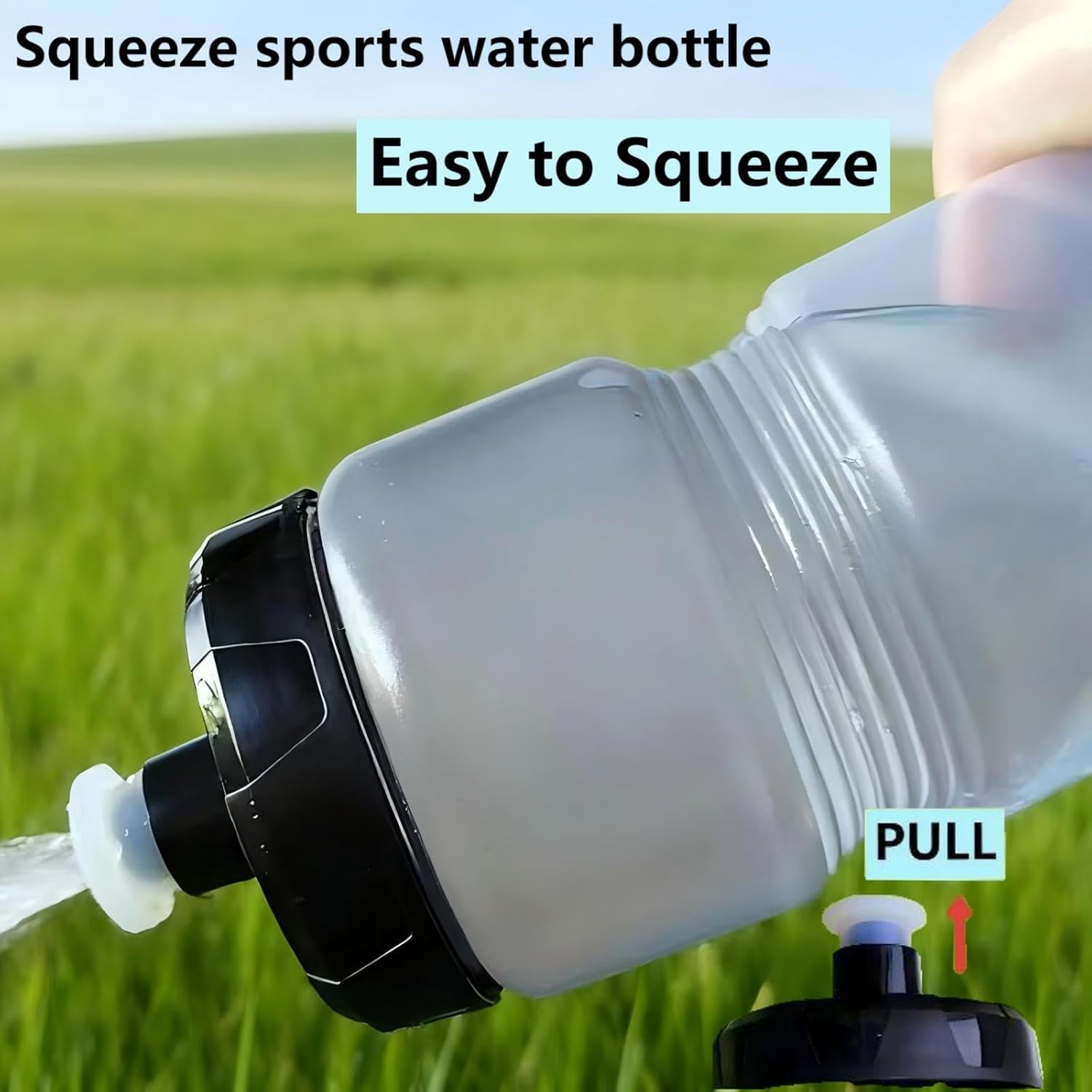 Squeeze Sports Water Bottle, 24oz Leak-Proof BPA-Free Cycling Water Bottles, Suitable for Cycling Gym Hiking Outdoor Sports.(clear)………
