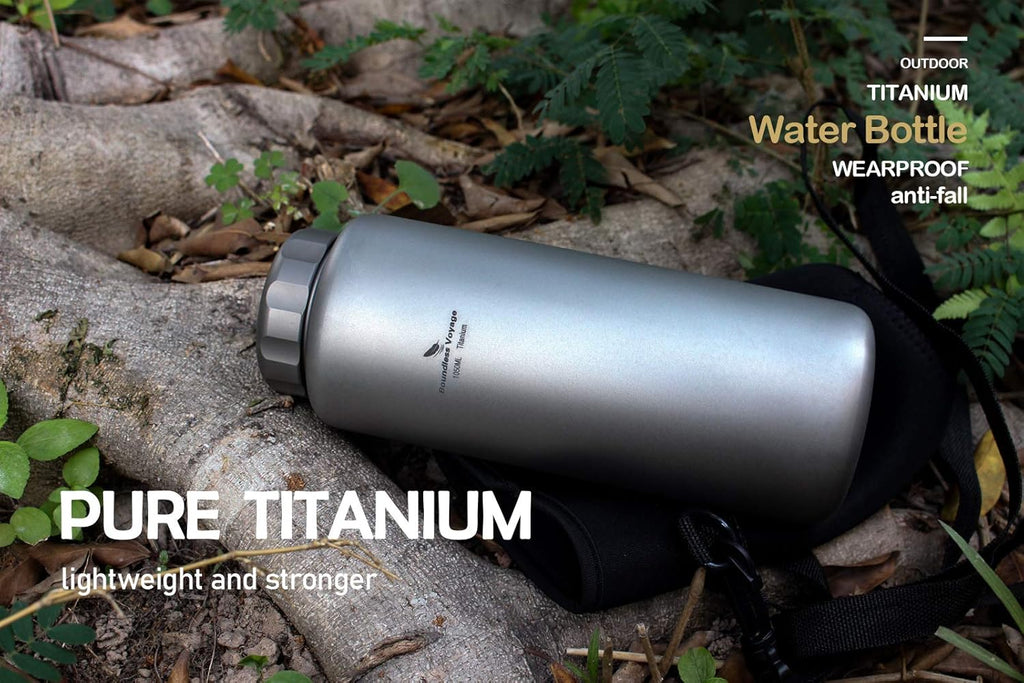 Boundless Voyage Titanium Sport Water Bottle 35.5 fl oz 1050ml | Ultralight, Leakproof, for Outdoor Camping Hiking