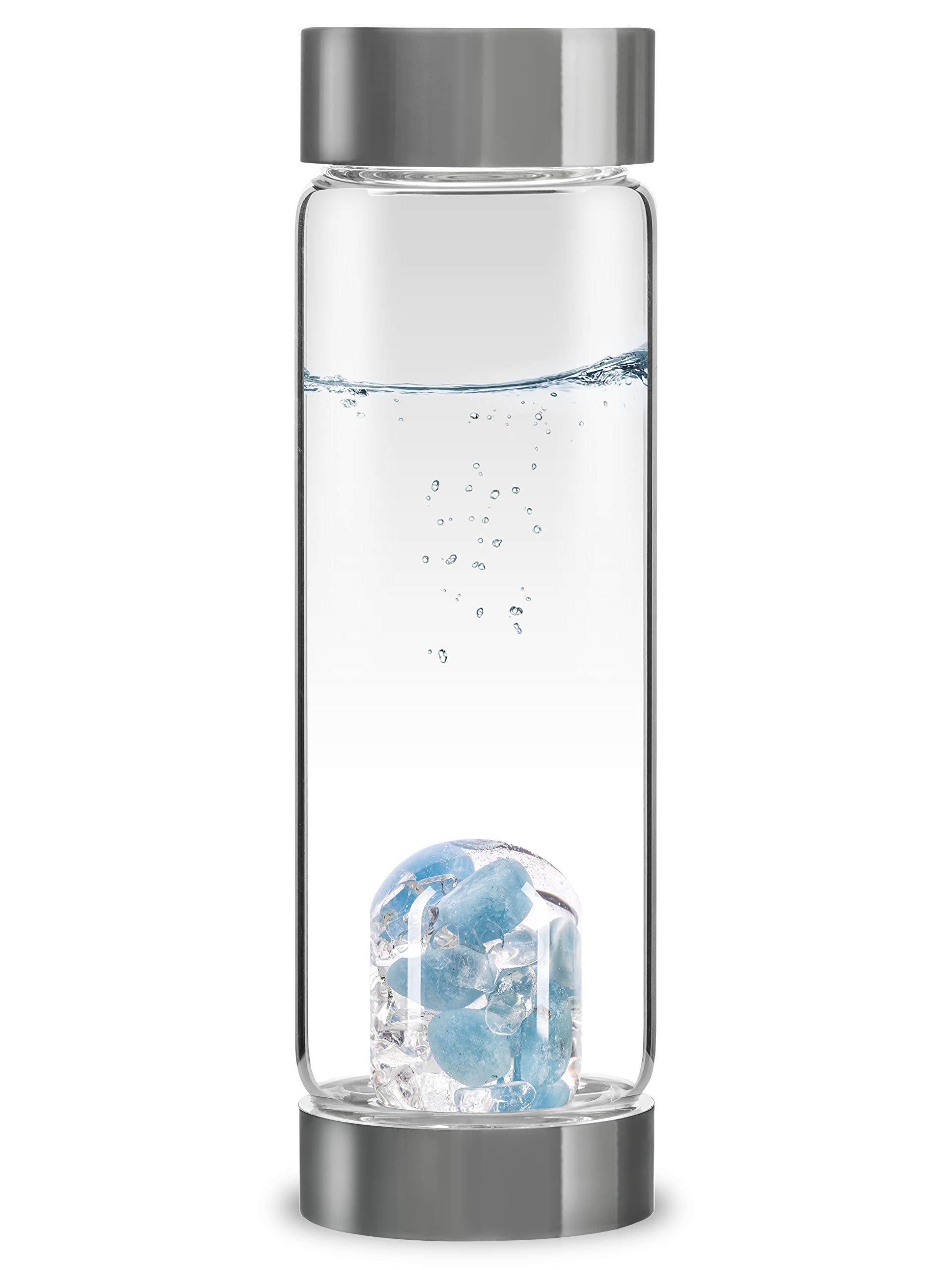 VitaJuwel ViA LOVE - Crystal Water Bottle with Rose Quartz and Garnet