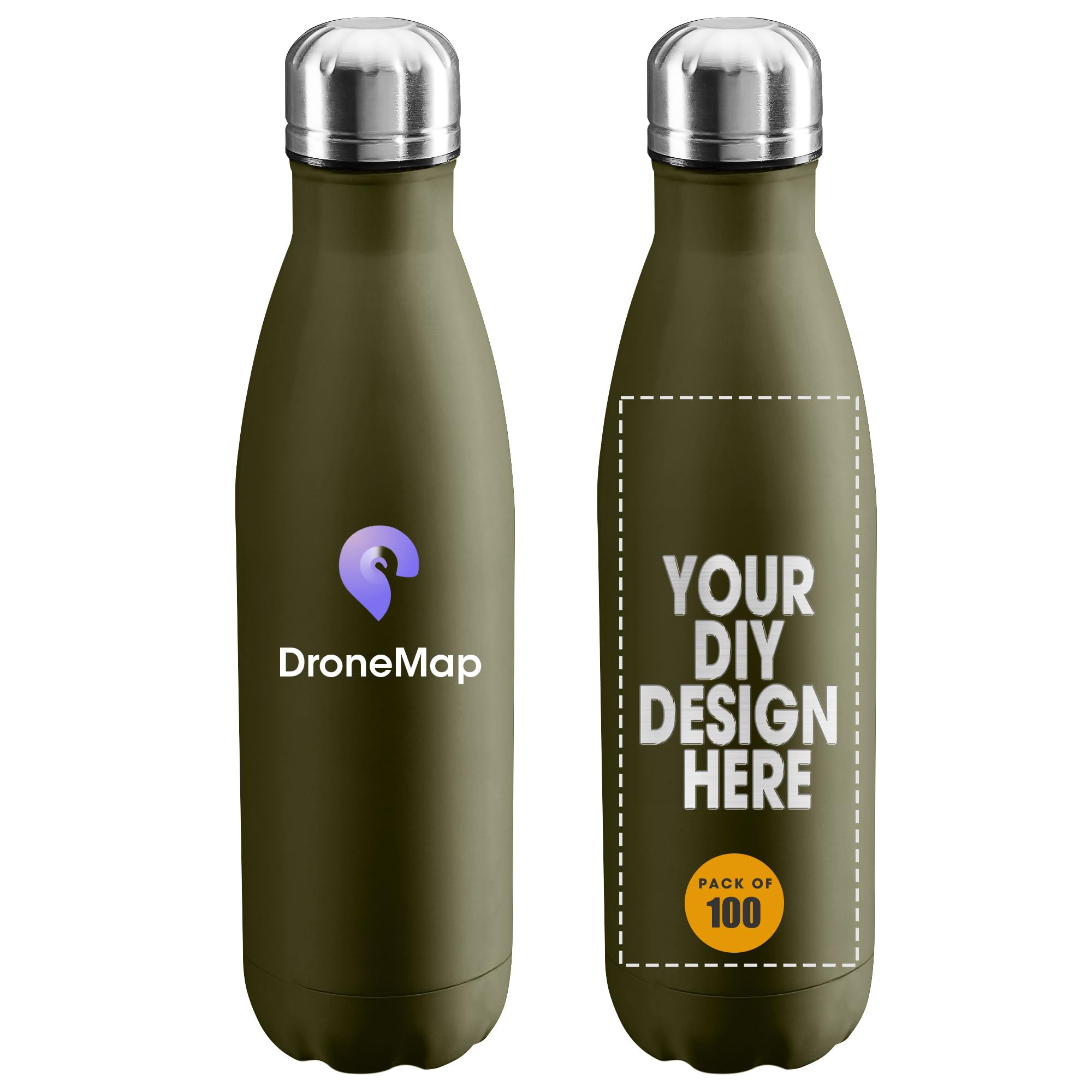 Personalized Custom Water Bottles Print in USA 17oz 10 Pcs Stainless Steel Double Wall Insulated Leakproof Cups With Colorful Text Logo for Sports Outdoors