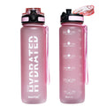 Water Bottle, 16OZ/ 500ML Sports Water Bottles with Time Marker Wide Mouth, Motivational and Leakproof Drink Bottle, BPA Free Tritan with Carry Strap for Gym Fitness Outdoor(1 Bottle)