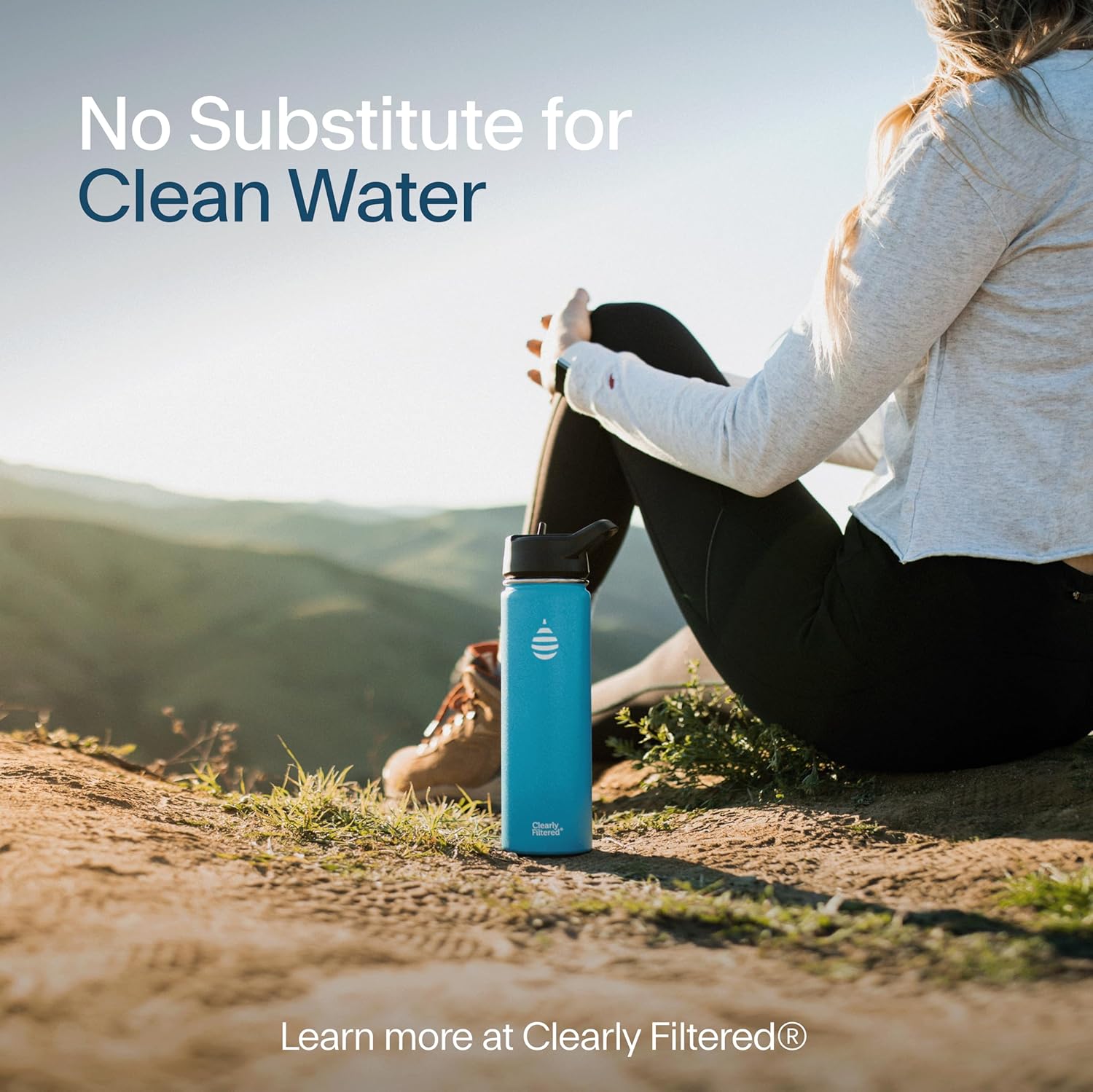 Clearly Filtered 20oz Water Bottle/Targets 220+ Contaminants/Double-Wall Insulated Stainless Steel Filtered Water Bottle BPA/BPS-Free Phthalate-Free Filters Fluoride Lead Chlorine (Charcoal)
